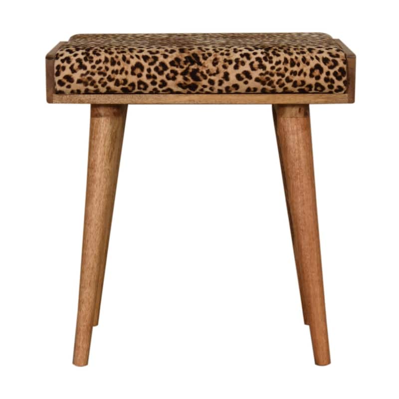 Leopard Velvet Tray Style Footstool Wholesale