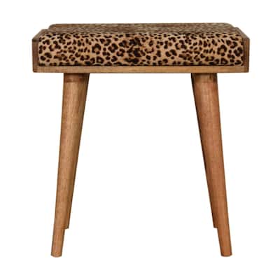 Leopard Velvet Tray Style Footstool Wholesale