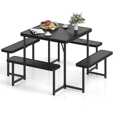 Costway Picnic Table Bench Set for 4-8 People with Umbrella Hole - See Details