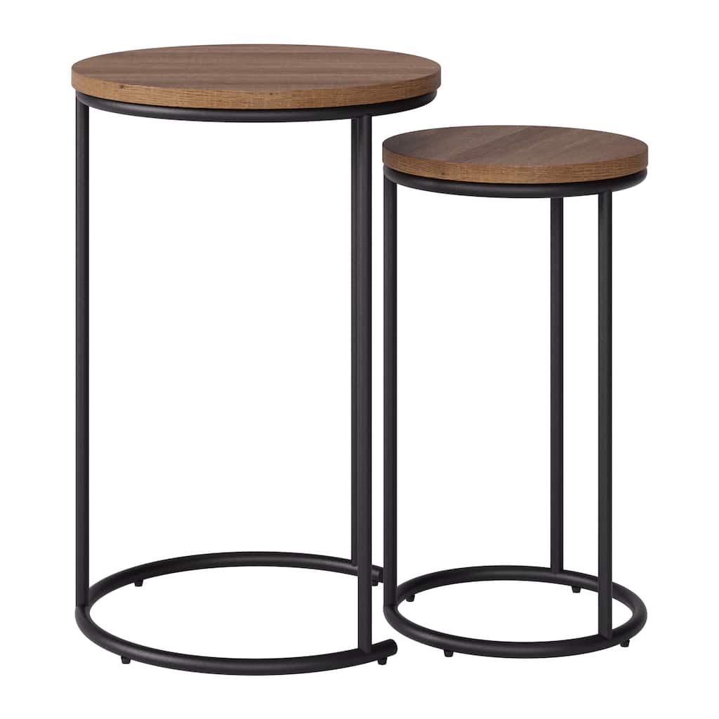 Fort Worth Set of 2 Nesting Side Tables, Brown