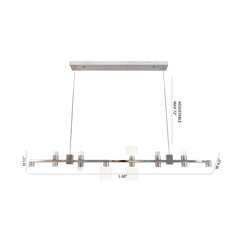 13-Light Chrome LED Chandelier With Glass Shades