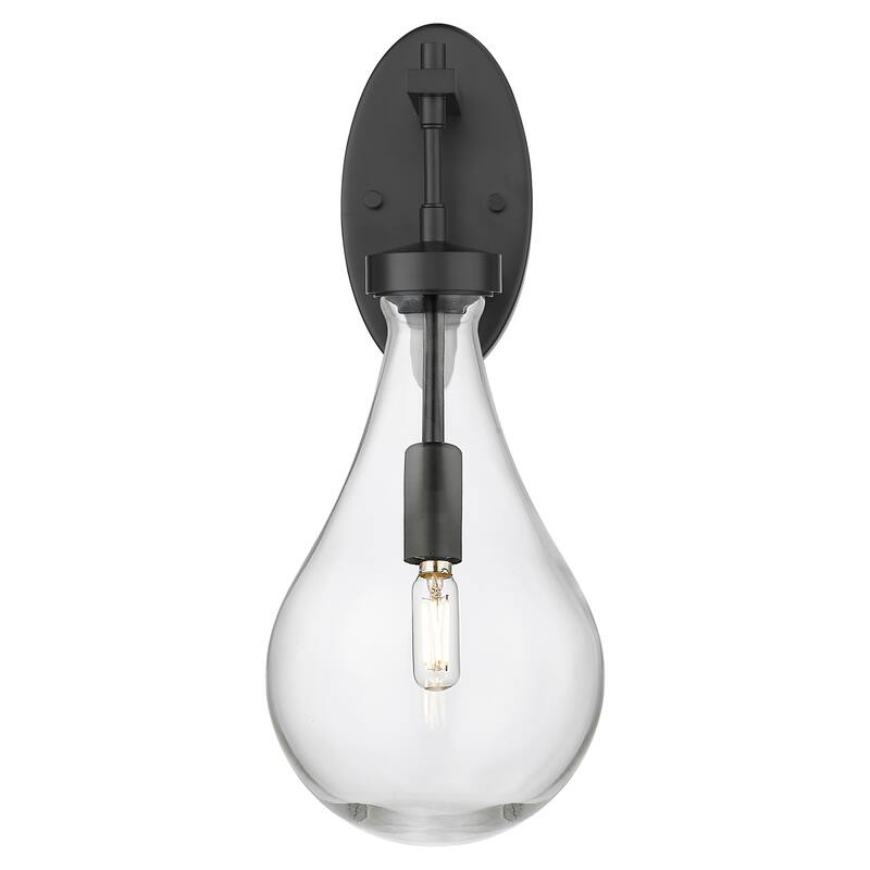 Innovations Lighting Downtown Urban - Owego - 1 Light 7" Wall-Mounted Sconce - Clear Shade/Matte Black