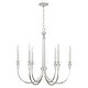 preview thumbnail 1 of 2, Laurent 30" 6-light Polished Nickel Chandelier w/ Crystal Column & Bobeches
