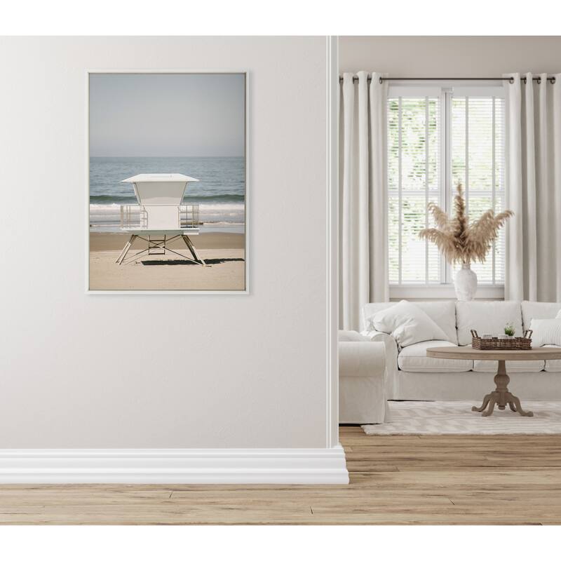 Kate and Laurel Sylvie Surf Shack Framed Canvas by Crystal Lynn Collins