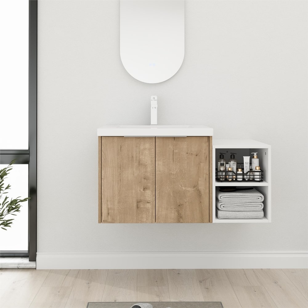 Bathroom Vanity With Sink In 24/36/48/60/72/84 Inch, Floating Bathroom Vanity With Soft Close Door and Shelf