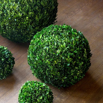 16 Inch Green Preserved Boxwood Ball for Home and Garden Decoration Indoor and Covered Outdoor - 16"L x 16"W x 16"H