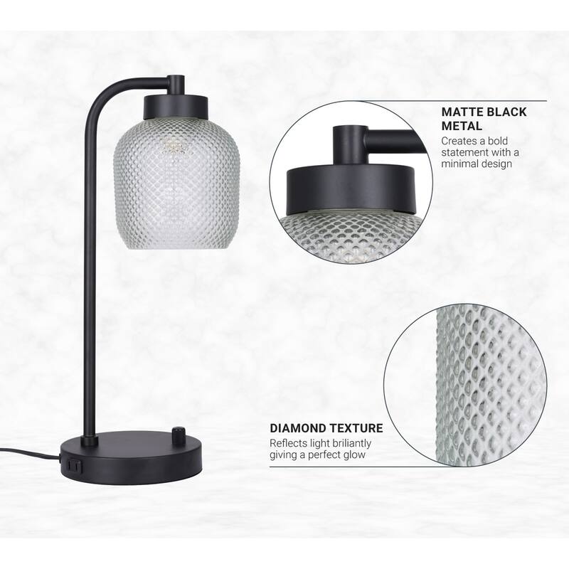 Kenroy Home Prismatic 1-Light Desk Lamp - Black