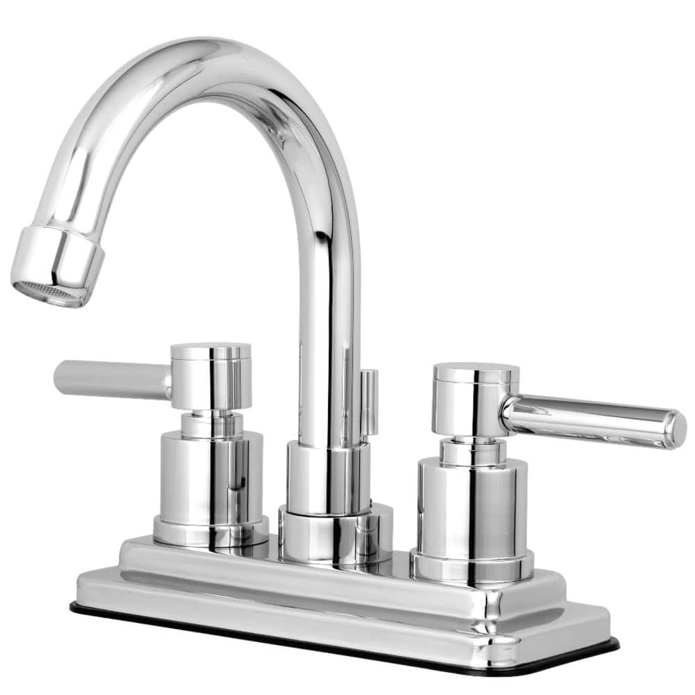 Kingston Brass Concord Two-Handle 3-Hole Deck Mount 4" Centerset Bathroom Faucet with Brass Pop-Up