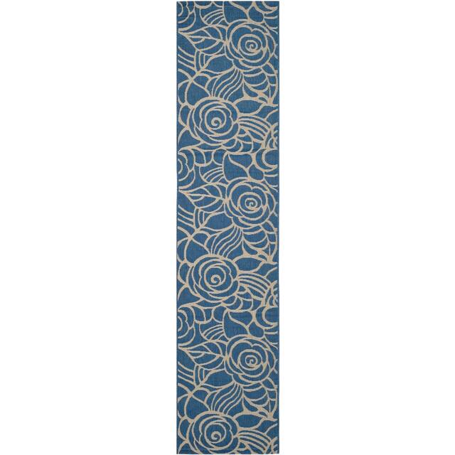 SAFAVIEH Courtyard Lorrayne Floral Geo Indoor/ Outdoor Area Rug