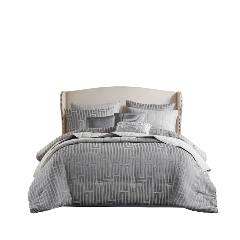 Madison Park Royce 10 Piece Luxury Jacquard Comforter Set