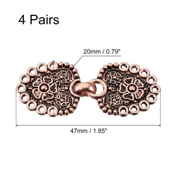 Cloak Clasp, 4 Pairs Sew on Hooks & Eyes Vintage Cape Clasps Fasteners