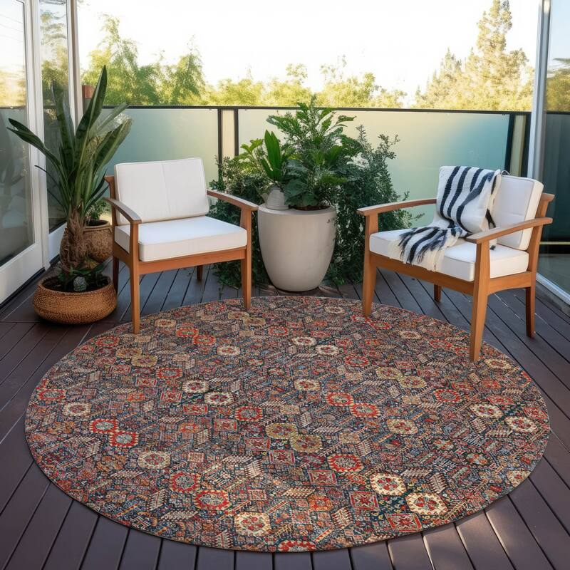 Paro Botanic Elegance Weather Resistant Classic Meets Modern Outdoor Rug