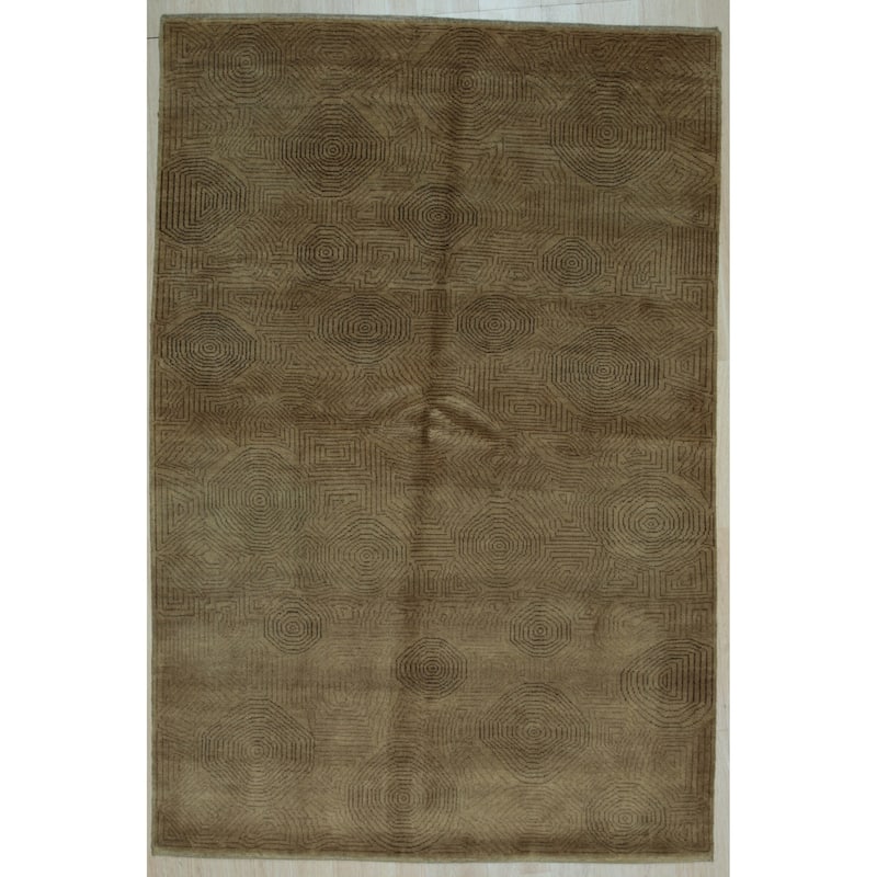 Brown Transitional Ningxia Rug, Chinese Area Rug