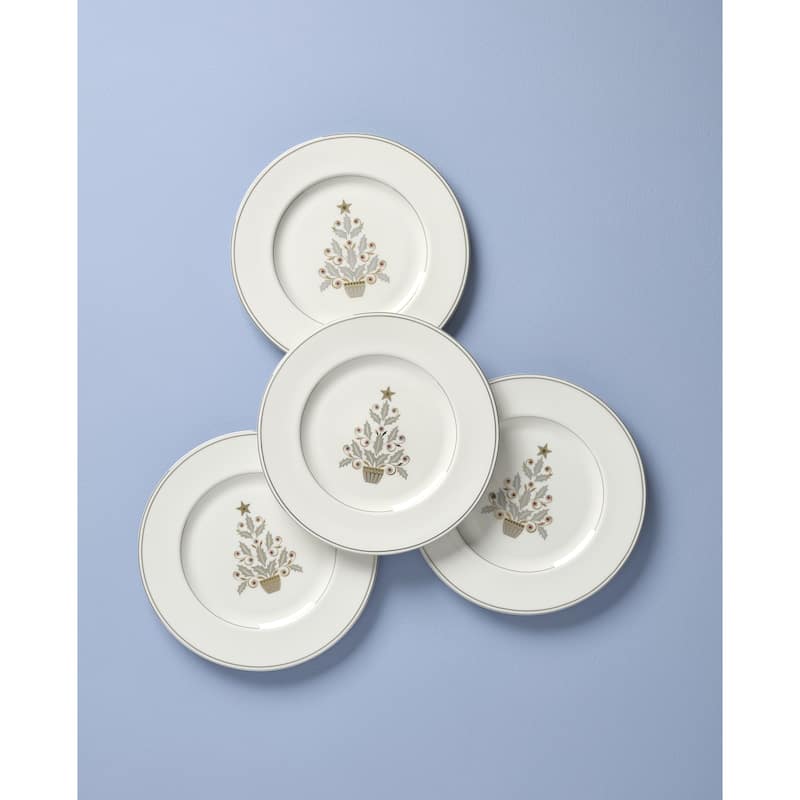 Lenox Federal Platinum Tree Accent Plates, Set of 4