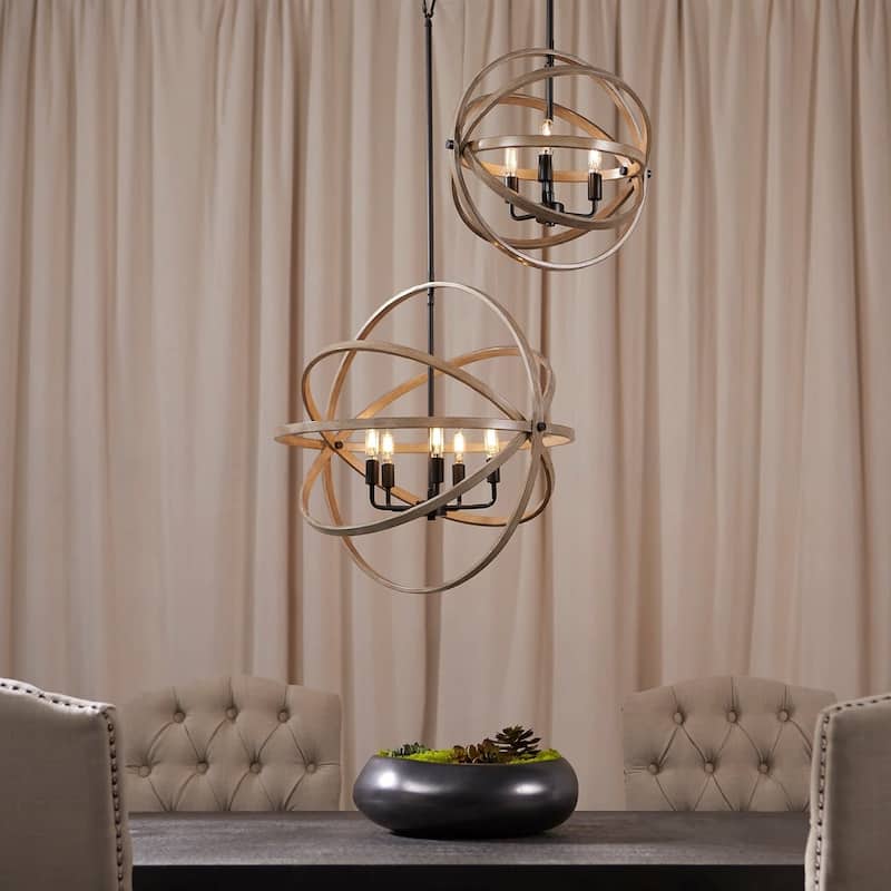 Quorum International 86-3-69 Fort Worth 3 Light 17" Wide Wood Pendant