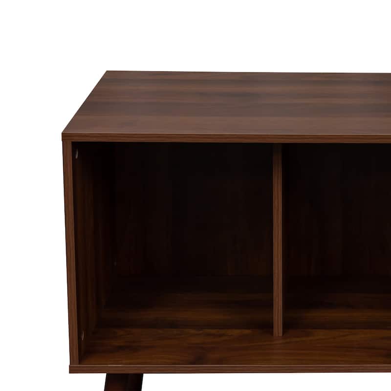 Modern TV Stand for Living Room – 1 Storage Cabinet & 3 Open Shelves‌