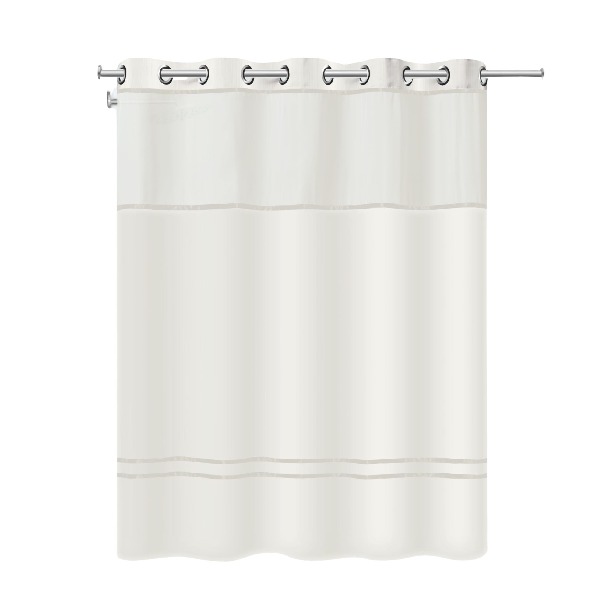 Hookless Escape 3-in-1 Shower Curtain with Sheer Top Window, Flex