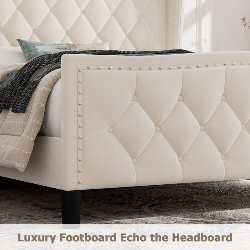 Bed Frame with 4 Storage Drawers and Headboard