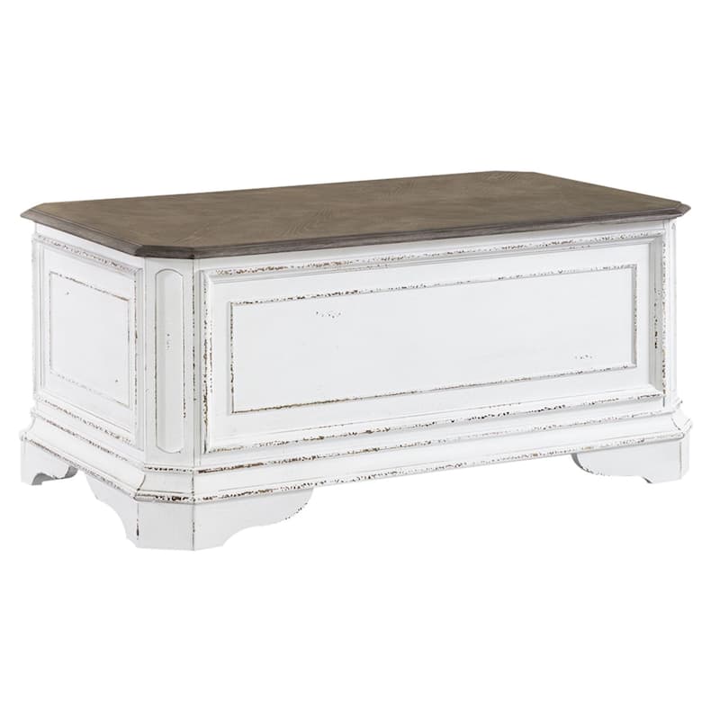 Magnolia Manor Antique White Storage Trunk