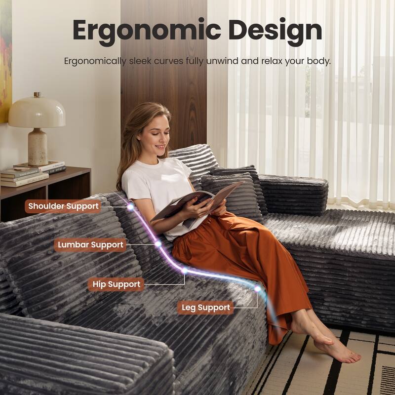 ​​OVIOS Lazy Chaise Lounge Sofa with Ottoman​