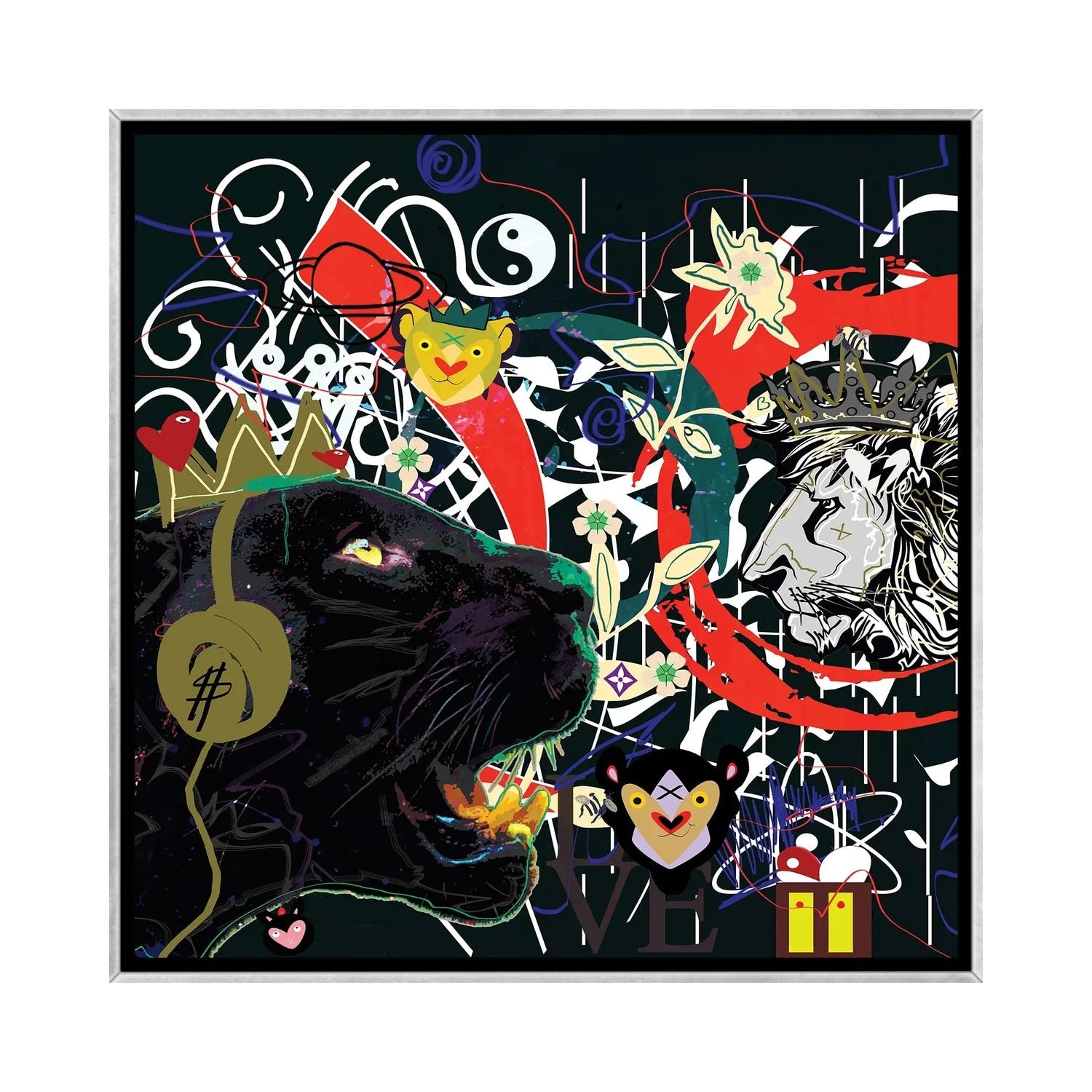 iCanvas "Black Jaguar" by Gabriel Cozzarelli Framed