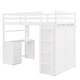 preview thumbnail 7 of 82, Solid Wood Loft Bed with Desk, Drawers, Shelves & Wardrobe