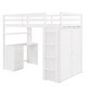 preview thumbnail 42 of 54, Twin/ Full Size Loft Bed Frame with 3 Drawers, Desk and Wardrobe, Solid Wood Versatility Storage Bed Frame for Kids, Teens