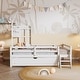 preview thumbnail 3 of 7, Wood Twin House Bed with Guardrail and Drawer, Rustic Design, Easy Assembly, White
