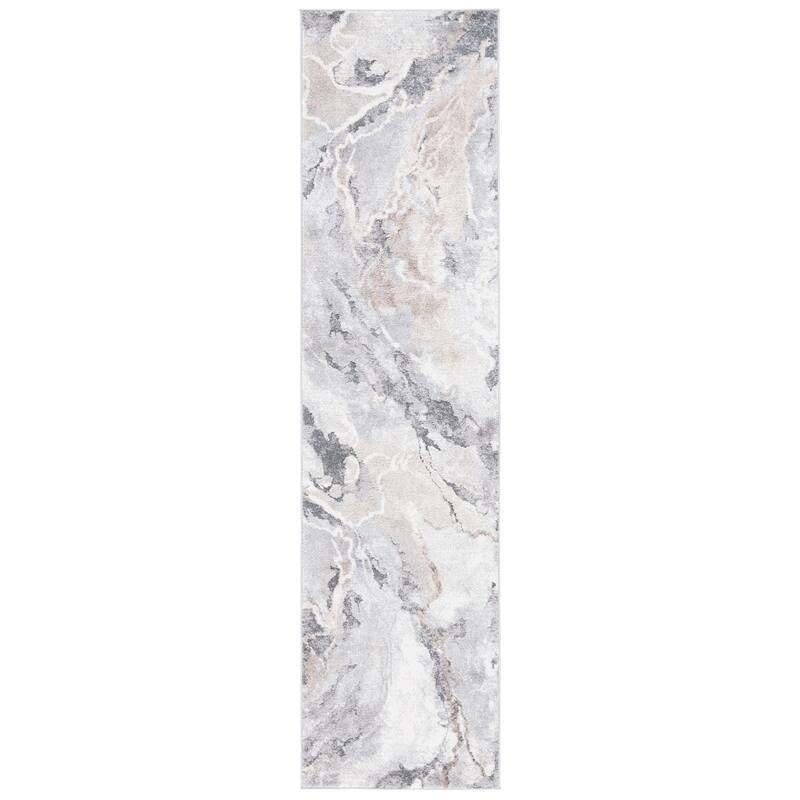 SAFAVIEH Opal Janey Modern Abstract Rug - 2'3" x 9' Runner - Ivory/Grey