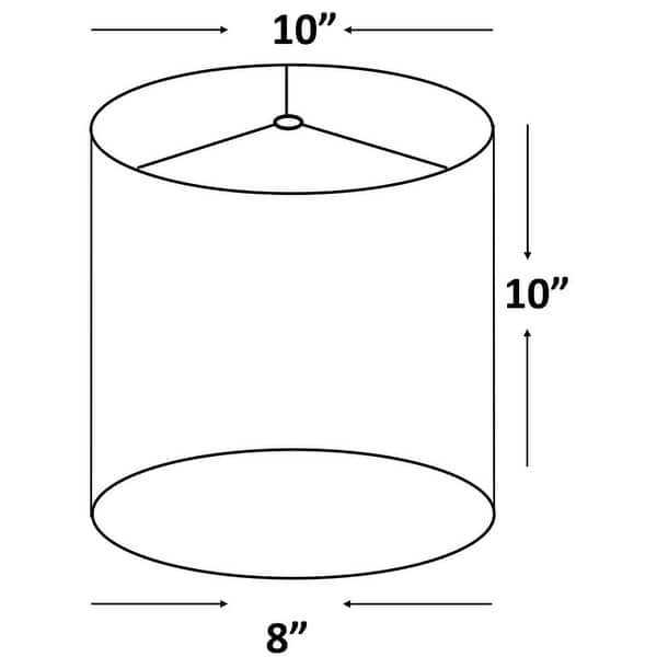 dimension image slide 2 of 5, Classic Drum Faux Silk Lamp Shade 8-inch to 16-inch Available
