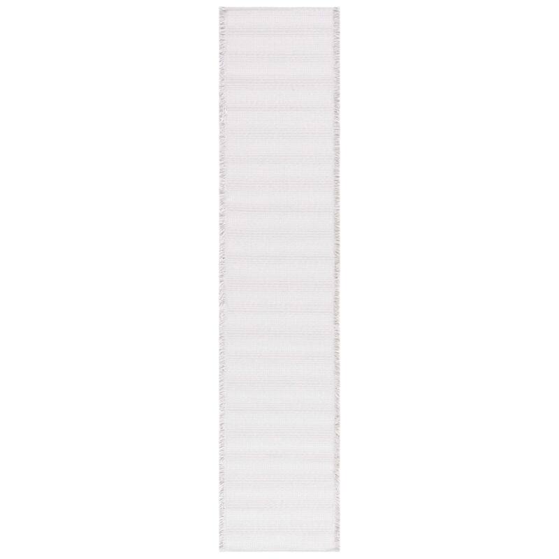 SAFAVIEH Augustine Armande Stripe Fringe Rug - 2' x 9' Runner - Ivory/Grey