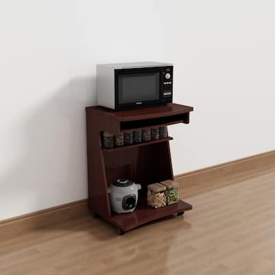 Kitchen Cart with Gliding Shelf and Locking Castor Wheels