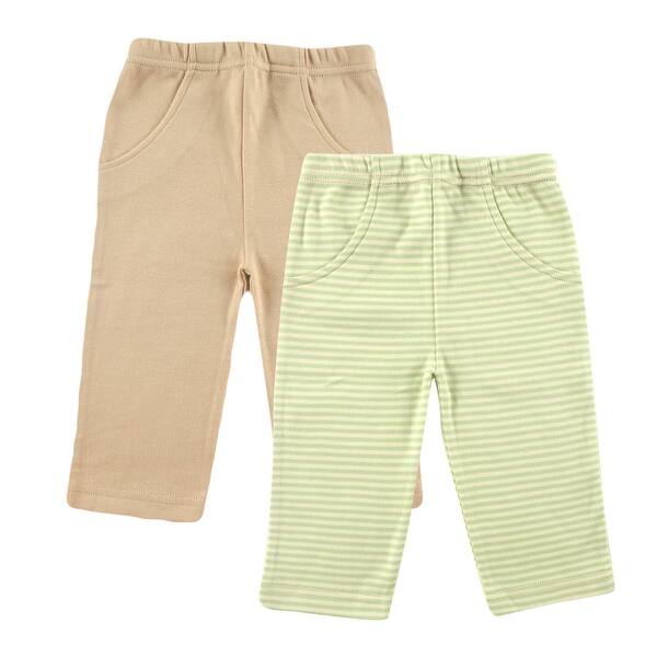 slide 1 of 1, Touched by Nature Baby and Toddler Organic Cotton Pants 2pk, Green 0-3 Months - Green