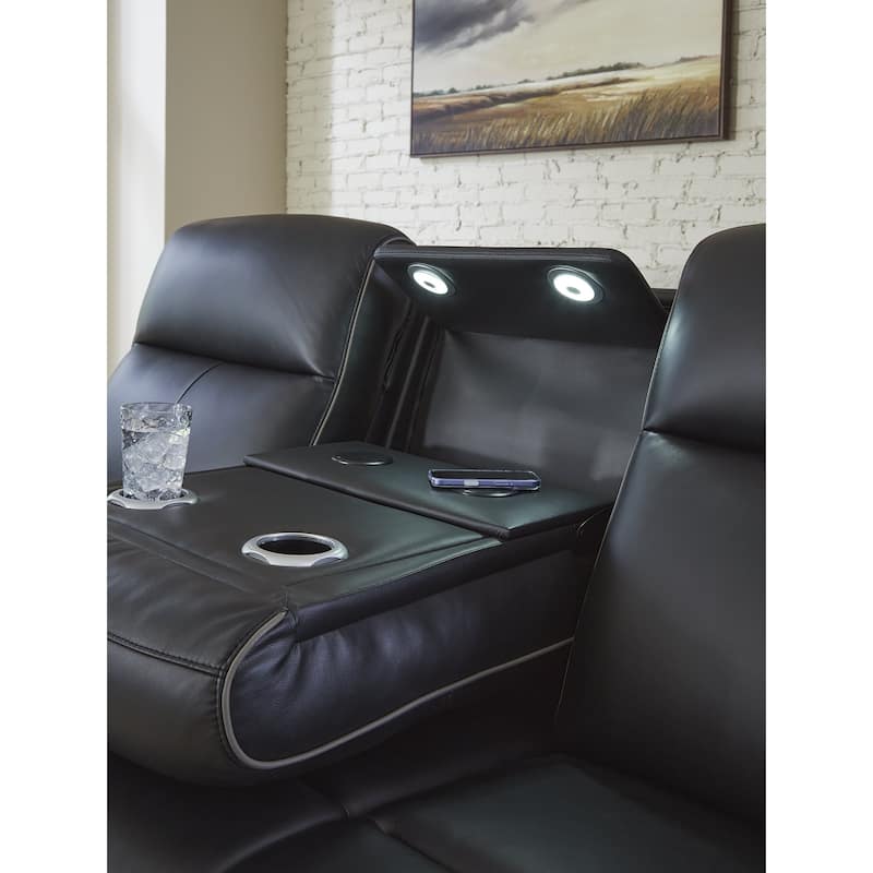 Signature Design by Ashley 5Z-Dreamlight Black Power Reclining Sofa - 88.5" W x 40" D x 42.5" H