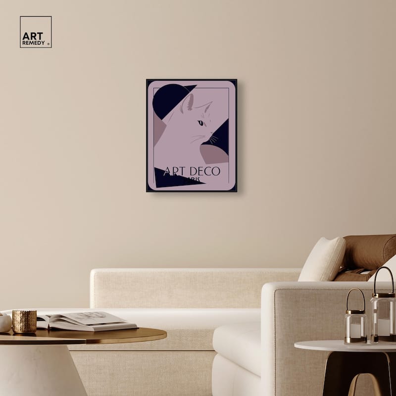 Cat Deco Canvas by Art Remedy