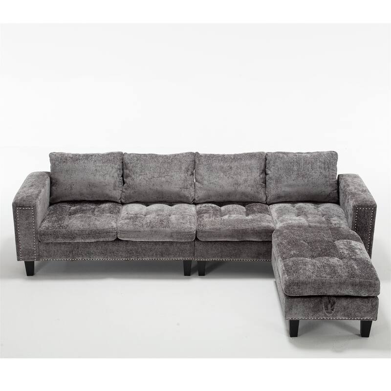 5 Seat Modular Sofa with Storage Ottoman