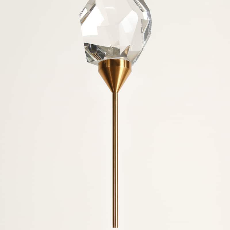 Modern Gold LED 5-Light Crystal Island Chandelier for Kitchen Island