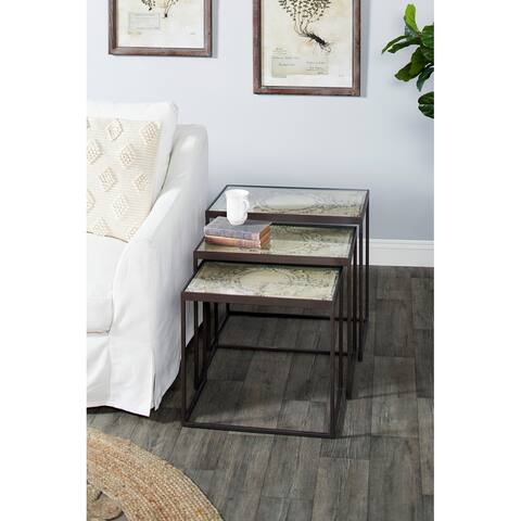 Grey Metal Vintage Accent Table (Set of 3) - 24 x 16 x 22