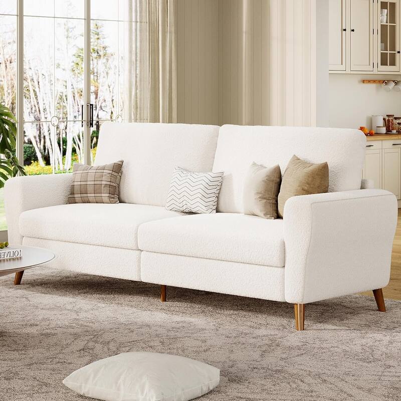 84 Inch Modern Sofa Comfy Couch, Loveseat for Living Room, Apartment, Lounge - Beige