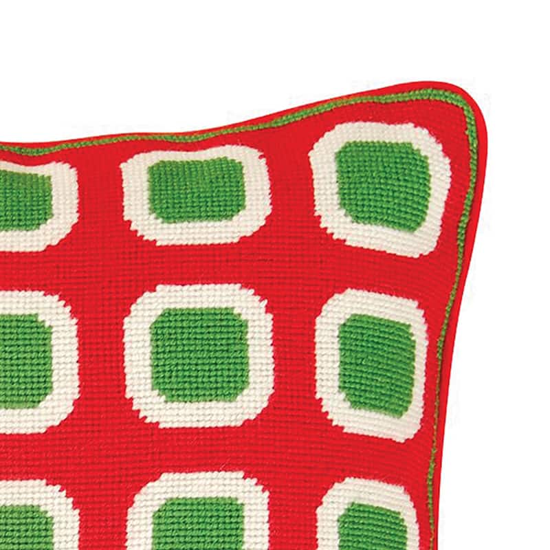 Christmas Block Needlepoint Pillow