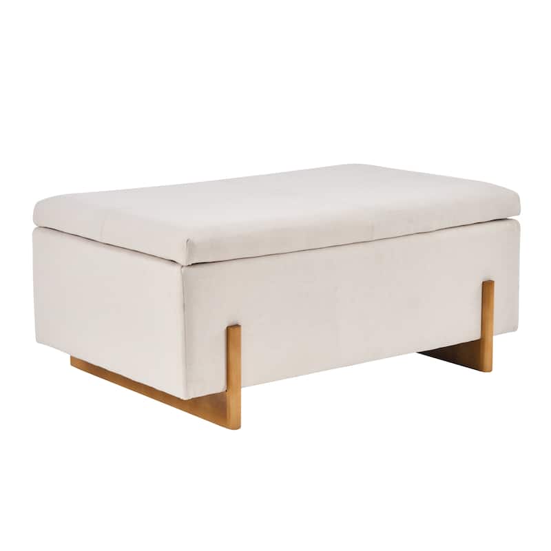 Christopher Knight Home -Luno 39.76" Modern Upholstered Hidden Storage Bench with Lift-Top Lid & Solid Wood Legs