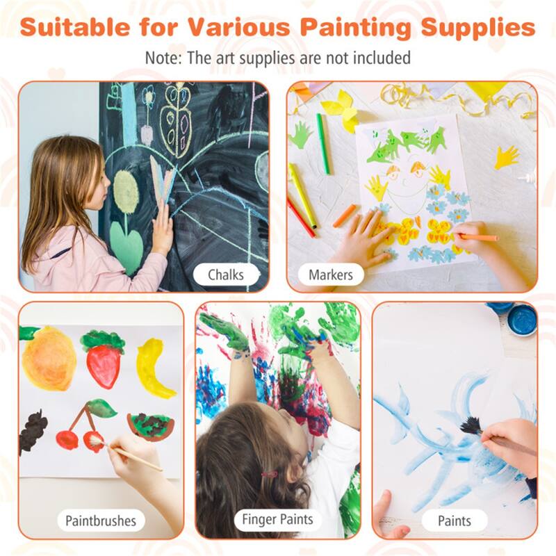 3-in-1 Magnetic Kids Art Easel with Chalkboard, Whiteboard, Paper Roll & Storage Bins - 21.5" x 18" x 40"