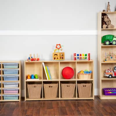 Contender Toddler 8 Cubby Storage Unit Birch Wood Classroom Organizer for Toys, Books and Crafts [Fully Assembled]