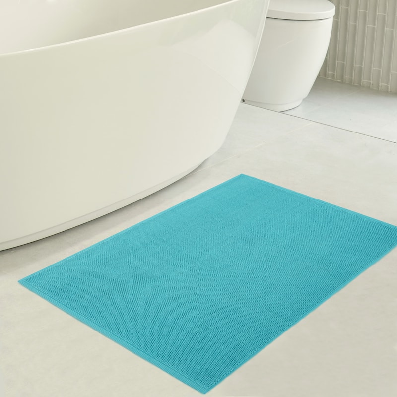 American Soft Linen 100% Cotton Bath Mat Rugs, 20x34 inches Slip Resistant Bottom Base Bath Mats for Bathroom