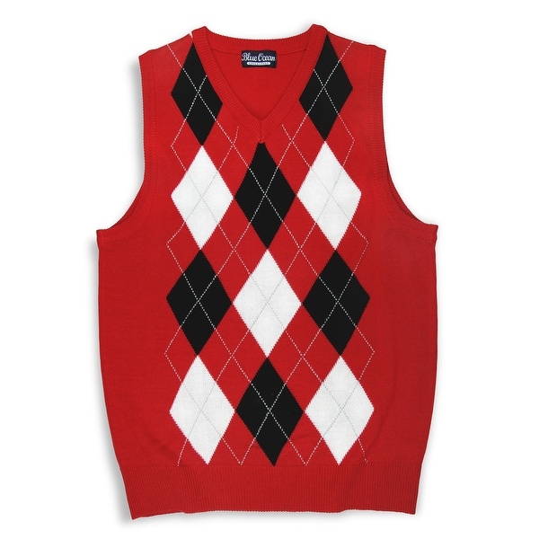 boys red sweater vest