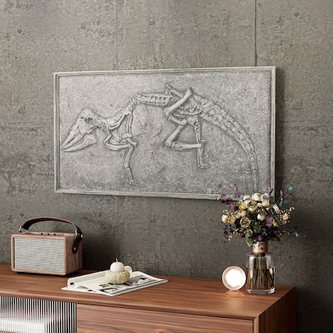 COSIEST Wall Decor Dinosaur Fossil, Bas Relief Sculpture Wall Art Hanging - 37*19"