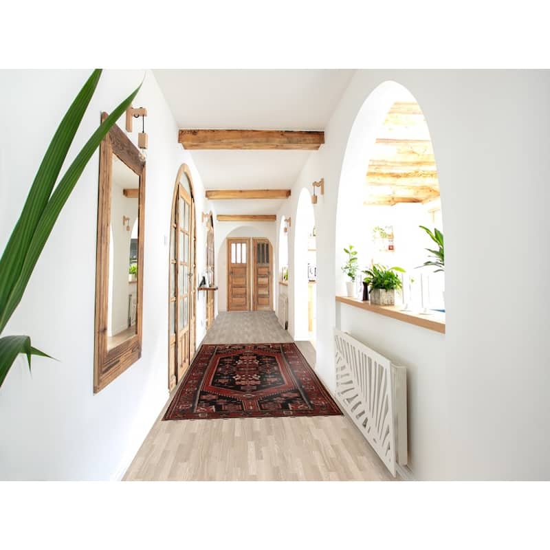 Tribal Geometric Hamedan Persian Runner Rug Wool Hand-knotted Carpet - 3'6" x 9'7"