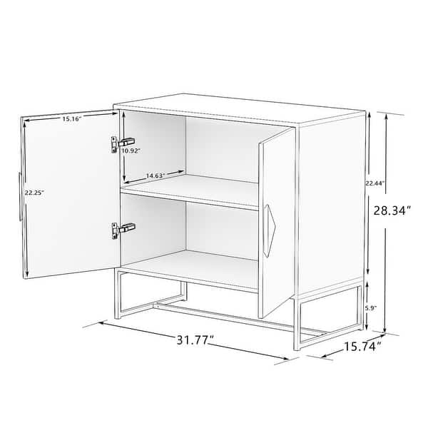 White 2 Doors MDF Storage Cabinet,UV Painting - Bed Bath & Beyond ...