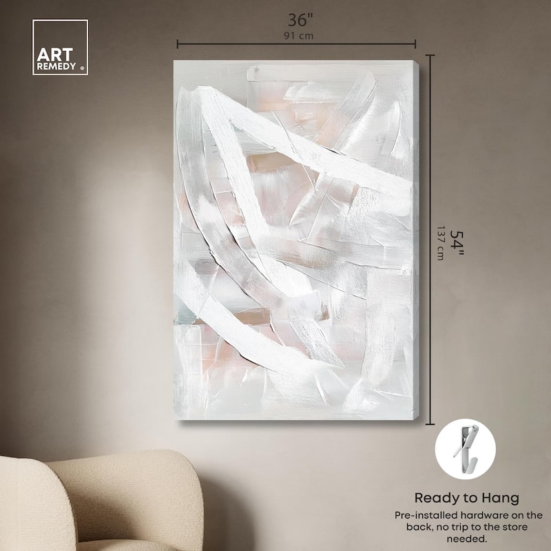 Thick White Texture I Canvas by Art Remedy, Gallery Wrapped