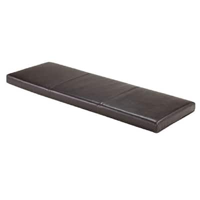 2" dark brown leather bench seat